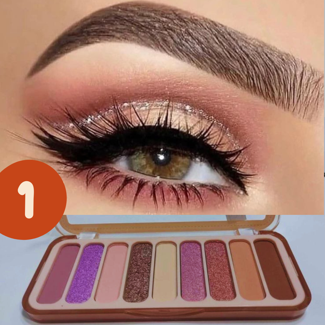 SET GlamEyes: Paleta de Sombras+Delineador