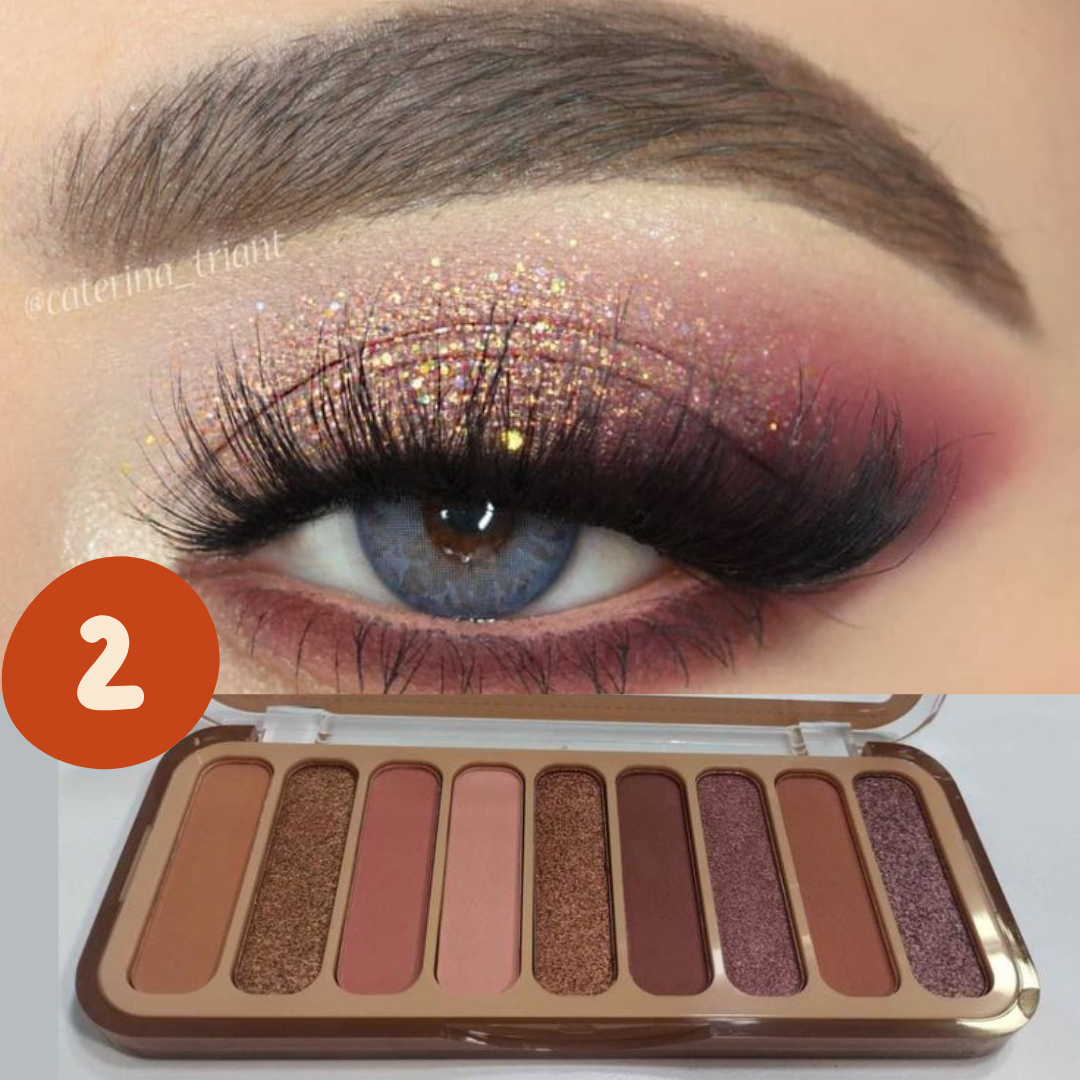 SET GlamEyes: Paleta de Sombras+Delineador